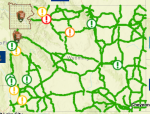 Wyoming Road Conditions Map Wyoming | Mountain Weather