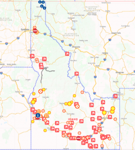 Idaho Road Report Map Idaho | Mountain Weather